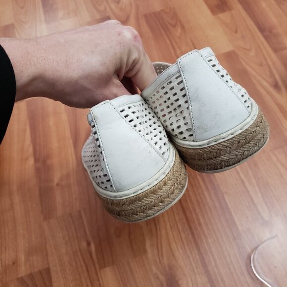 Miu Miu Leather Mesh Platform Espadrilles White Slip On Sz 40 - Picture 7 of 10